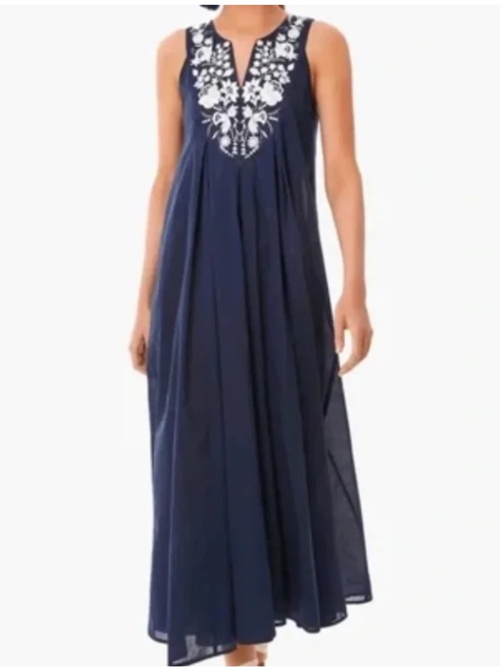 Tuckernuck womens blue Cyprus 100% cotton sleeveless v neck maxi dress XXL